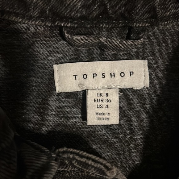 Top Shop Black Denim jacket - size US 4 - Picture 2 of 2